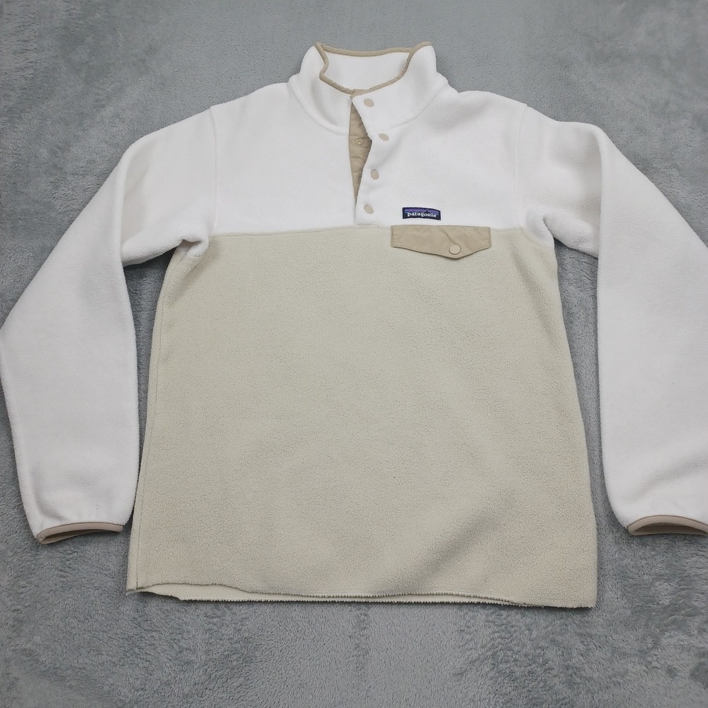 Patagonia Sweater Womens Small Beige Fleece Synchilla Pullover Casual
